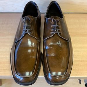 Prada  square toe brown leather shoes. New. Size 8